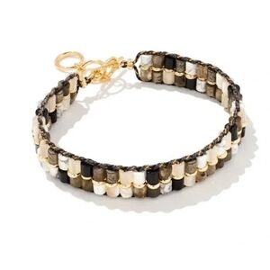 Kendra Scott Gold and Black Beaded Bracelet